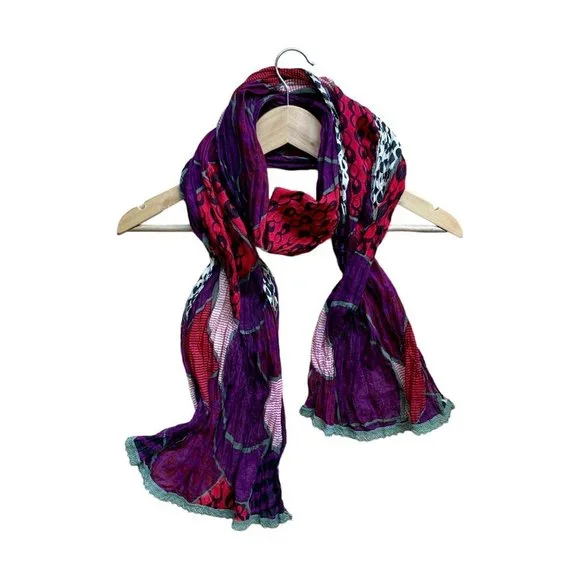 Vintage Multicoloured Printed Scarf - Picture 6 of 6